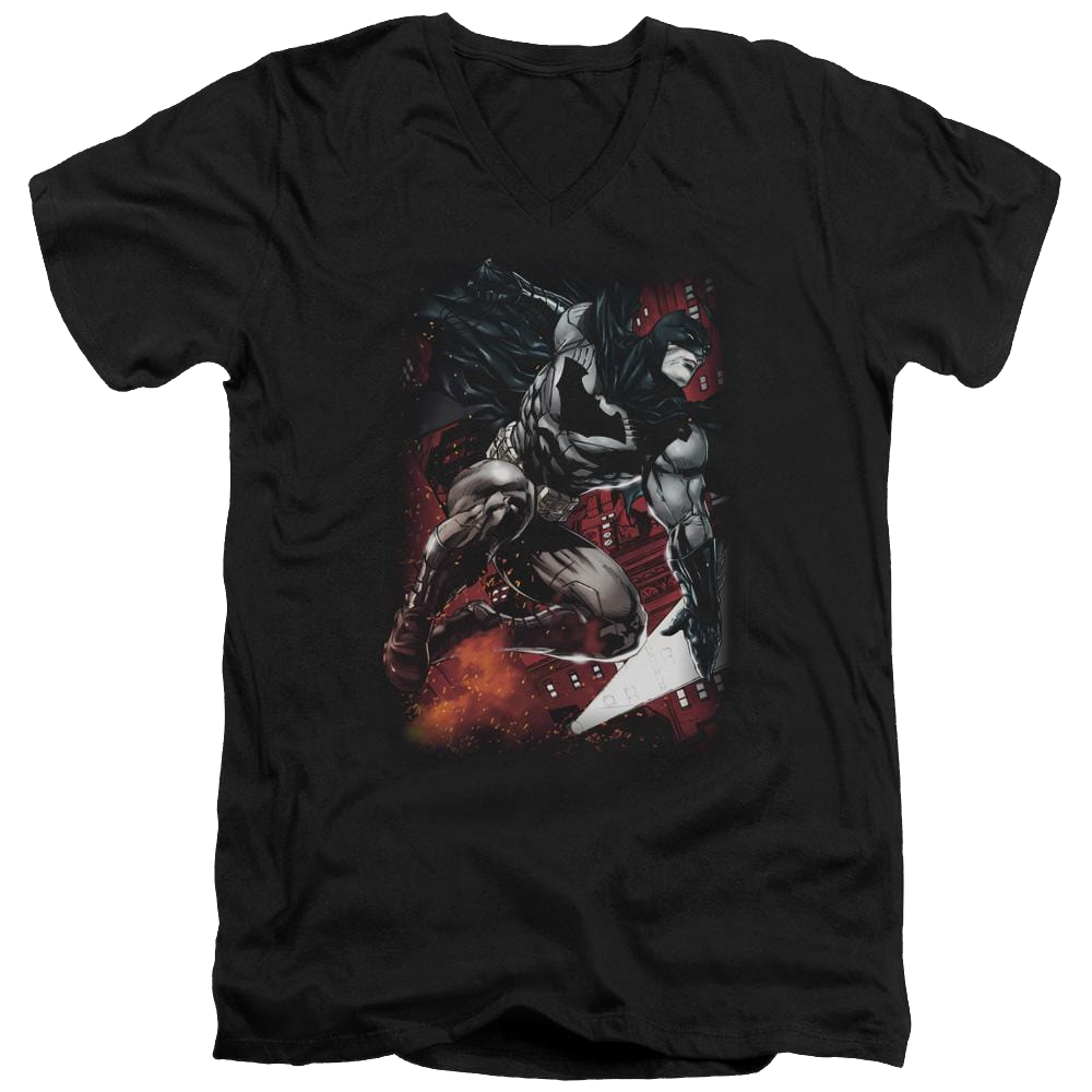Batman Sparks Leap - Men's V-Neck T-Shirt Men's V-Neck T-Shirt Batman   