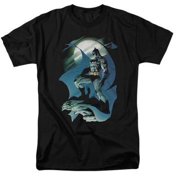 Black men's regular fit t-shirt with Batman Glow Of The Moon graphic