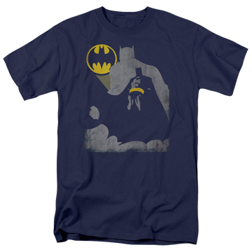 Navy men's regular fit t-shirt with Batman Bat Knockout graphic