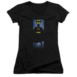 Batman Batman Block - Juniors V-Neck T-Shirt Juniors V-Neck T-Shirt Batman   