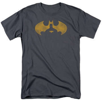 Charcoal men's regular fit t-shirt with Batman Bat Symbol Knockout graphic
