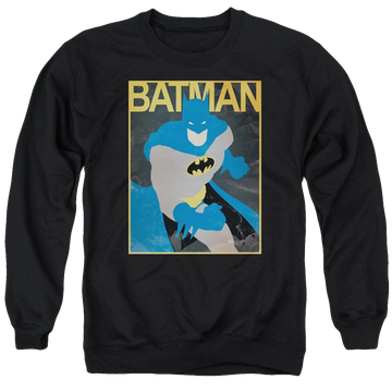 Black men's crewneck sweatshirt with Batman Simple Bm Poster graphic