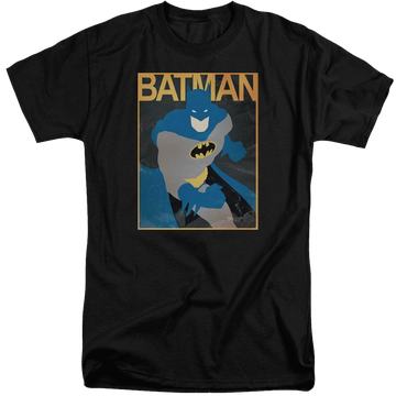 Black men's tall fit t-shirt with Batman Simple Bm Poster graphic
