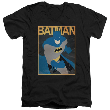 Black men's v-neck t-shirt with Batman Simple Bm Poster graphic