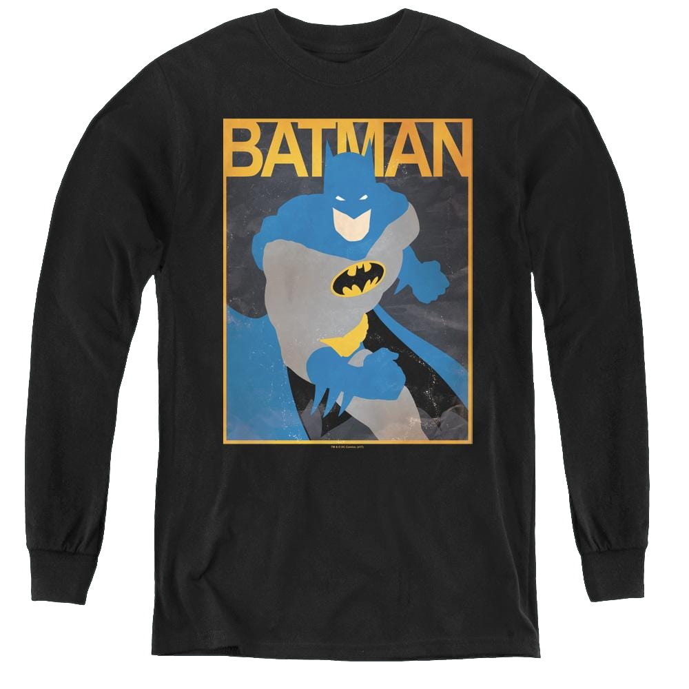 Dc Batman Simple Bm Poster - Youth Long Sleeve T-Shirt Youth Long Sleeve T-Shirt Batman   