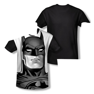 DC Batman Bw Bat Head - Youth Black Back T-Shirt Youth Black Back T-Shirt (Ages 8-12) Batman   