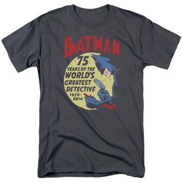 Charcoal men's regular fit t-shirt with Batman Detective 75 graphic