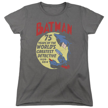 Charcoal women's t-shirt with Batman Detective 75 graphic