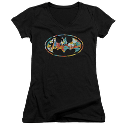 Batman Hawaiian Bat - Juniors V-Neck T-Shirt Juniors V-Neck T-Shirt Batman   