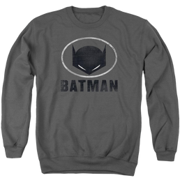 Batman Mask In Oval - Men's Crewneck Sweatshirt Men's Crewneck Sweatshirt Batman   