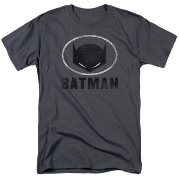 Charcoal men's regular fit t-shirt with Batman Mask In Oval graphic