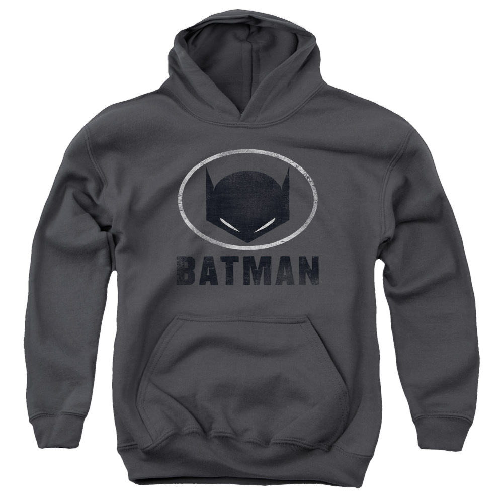 DC Batman Mask In Oval - Youth Hoodie Youth Hoodie (Ages 8-12) Batman   