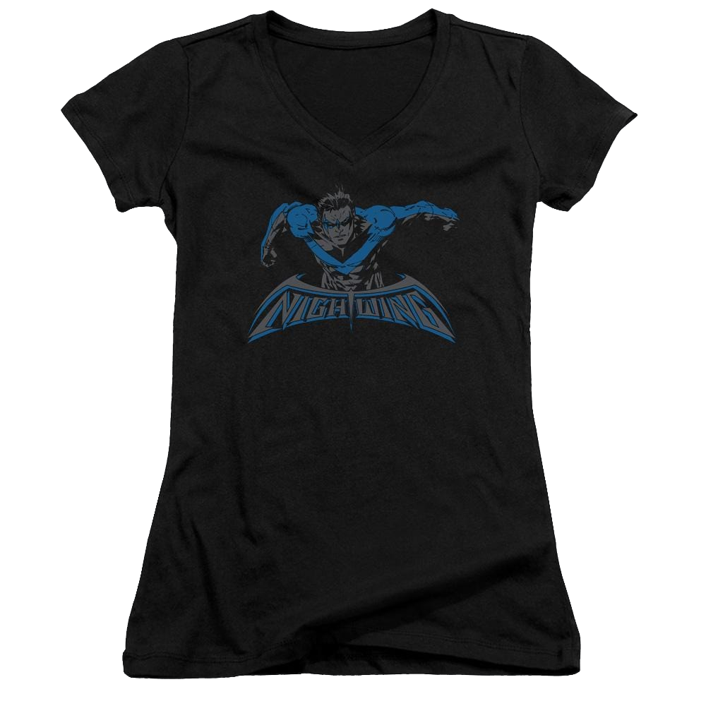 Batman Wing Of The Night - Juniors V-Neck T-Shirt Juniors V-Neck T-Shirt Nightwing   