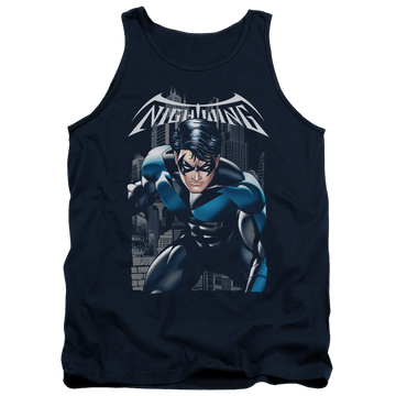 Navy men's tank with Nightwing Batman A Legacy graphic