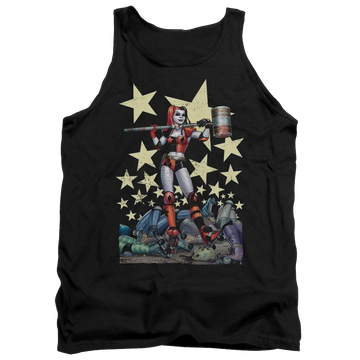 Black men's tank with Harley Quinn Batman Hammer Time graphic