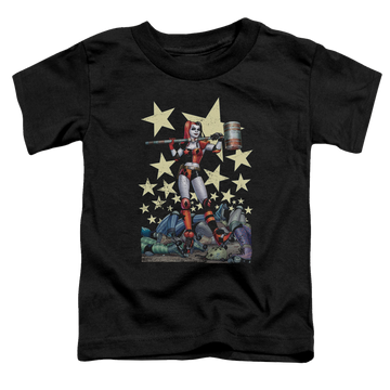 Black toddler t-shirt with Harley Quinn Hammer Time graphic