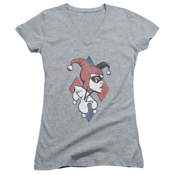 Batman Profiling - Juniors V-Neck T-Shirt Juniors V-Neck T-Shirt Harley Quinn   