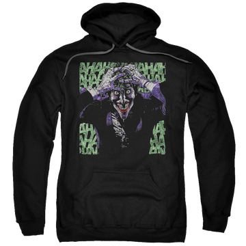 Black pullover hoodie with Joker Batman Insanity graphic