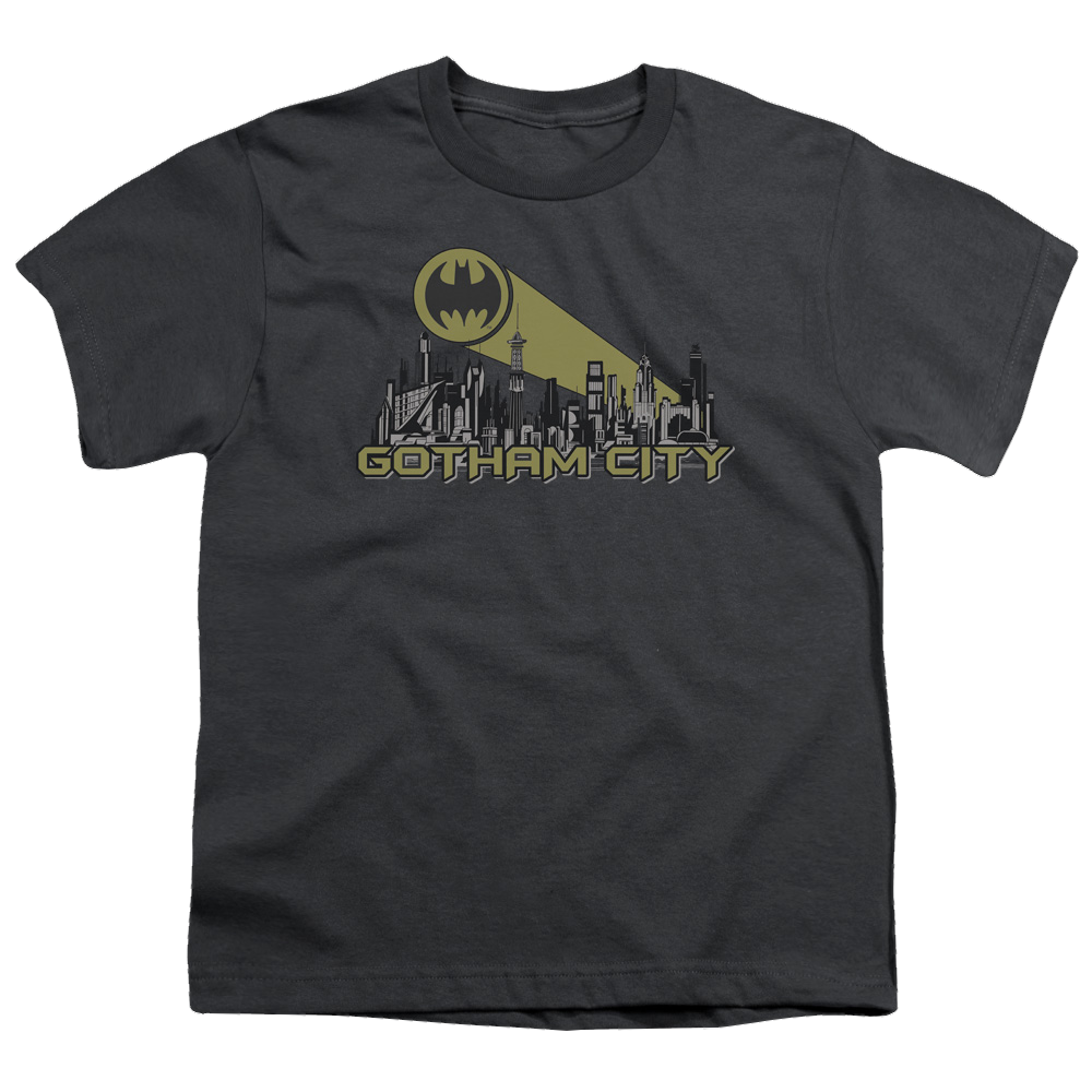 DC Batman Gotham Skyline - Youth T-Shirt Youth T-Shirt (Ages 8-12) Batman   