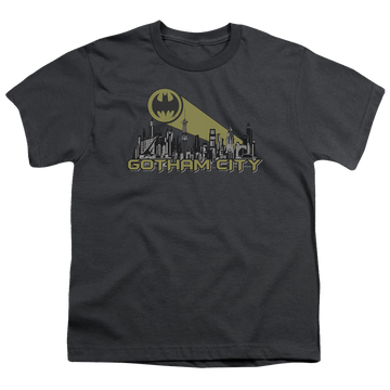DC Batman Gotham Skyline - Youth T-Shirt Youth T-Shirt (Ages 8-12) Batman   