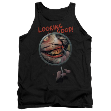 Black men's tank with Joker Batman Looking Good graphic