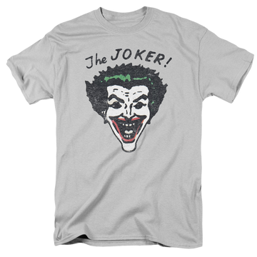 Silver men's regular fit t-shirt with Retro Joker graphic