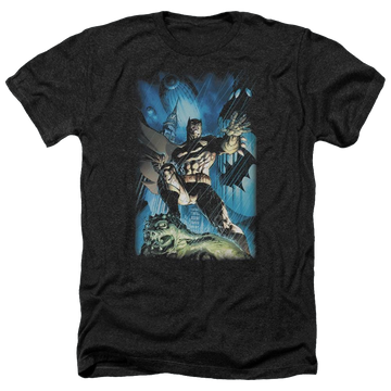 Batman Stormy Dark Knight - Men's Heather T-Shirt Men's Heather T-Shirt Batman   