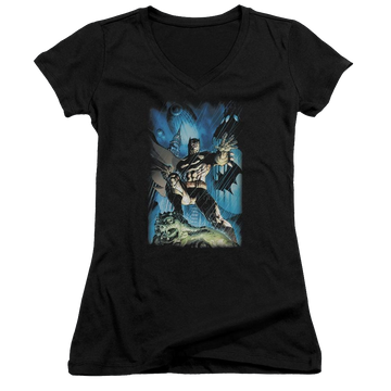 Batman Stormy Dark Knight - Juniors V-Neck T-Shirt Juniors V-Neck T-Shirt Batman   