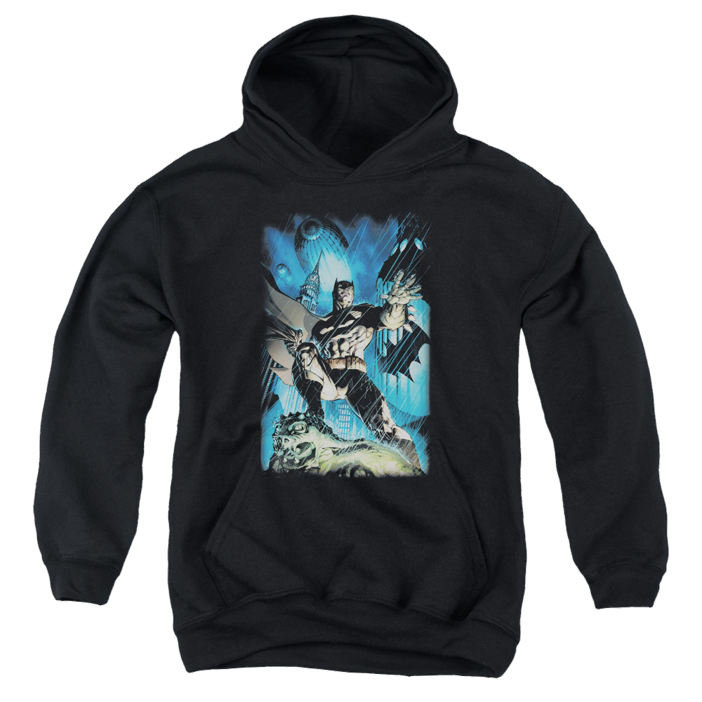 DC Batman Stormy Dark Knight - Youth Hoodie Youth Hoodie (Ages 8-12) Batman   