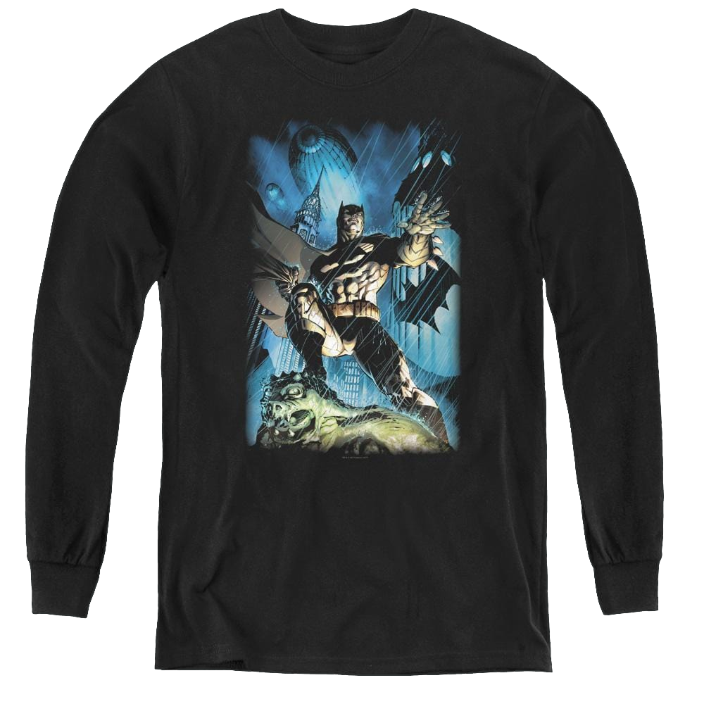 Dc Batman Stormy Dark Knight - Youth Long Sleeve T-Shirt Youth Long Sleeve T-Shirt Batman   