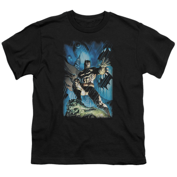 DC Batman Stormy Dark Knight - Youth T-Shirt Youth T-Shirt (Ages 8-12) Batman   