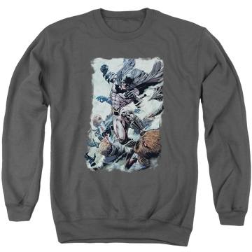Charcoal men's crewneck sweatshirt with Batman Punch graphic