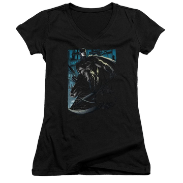 Batman Knight Falls In Gotham - Juniors V-Neck T-Shirt Juniors V-Neck T-Shirt Batman   