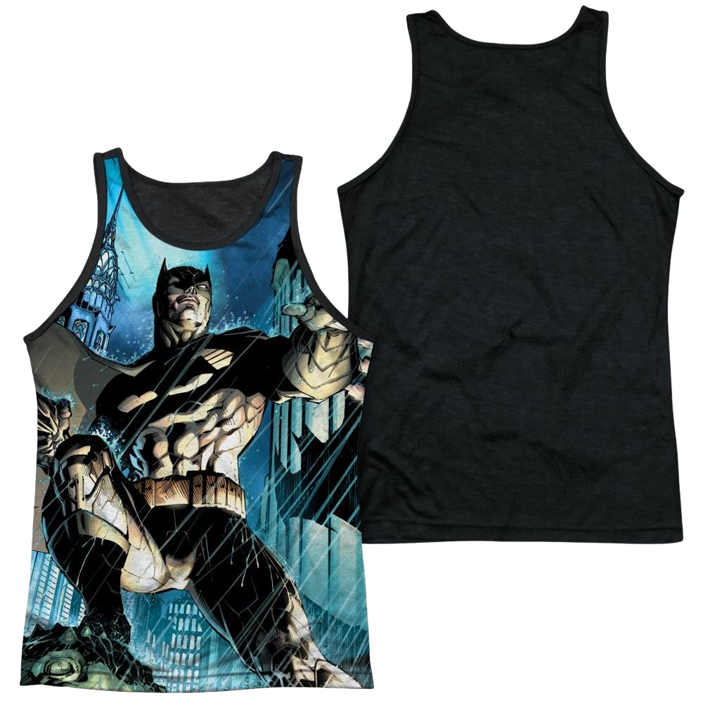 Batman Rainy Rooftop Men's Black Back Tank Men's Black Back Tank Batman   