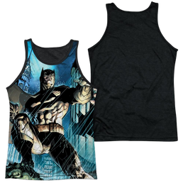 Batman Rainy Rooftop Men's Black Back Tank Men's Black Back Tank Batman   