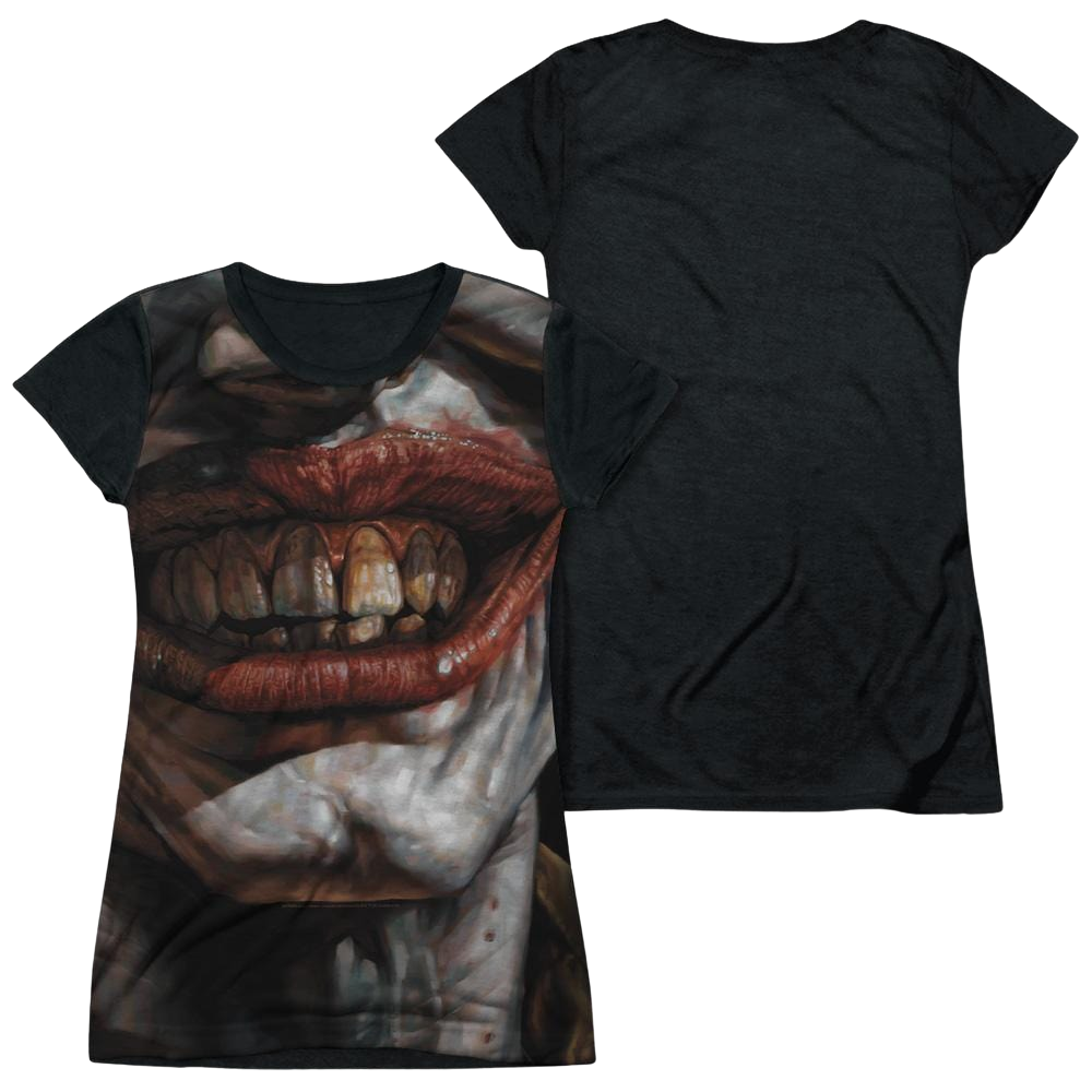 Batman Asylum - Juniors Black Back T-Shirt Juniors Black Back T-Shirt Joker   
