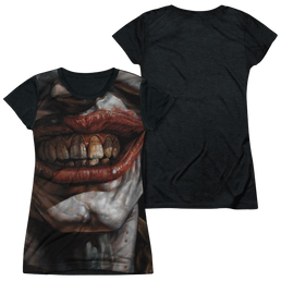 Batman Asylum - Juniors Black Back T-Shirt Juniors Black Back T-Shirt Joker   