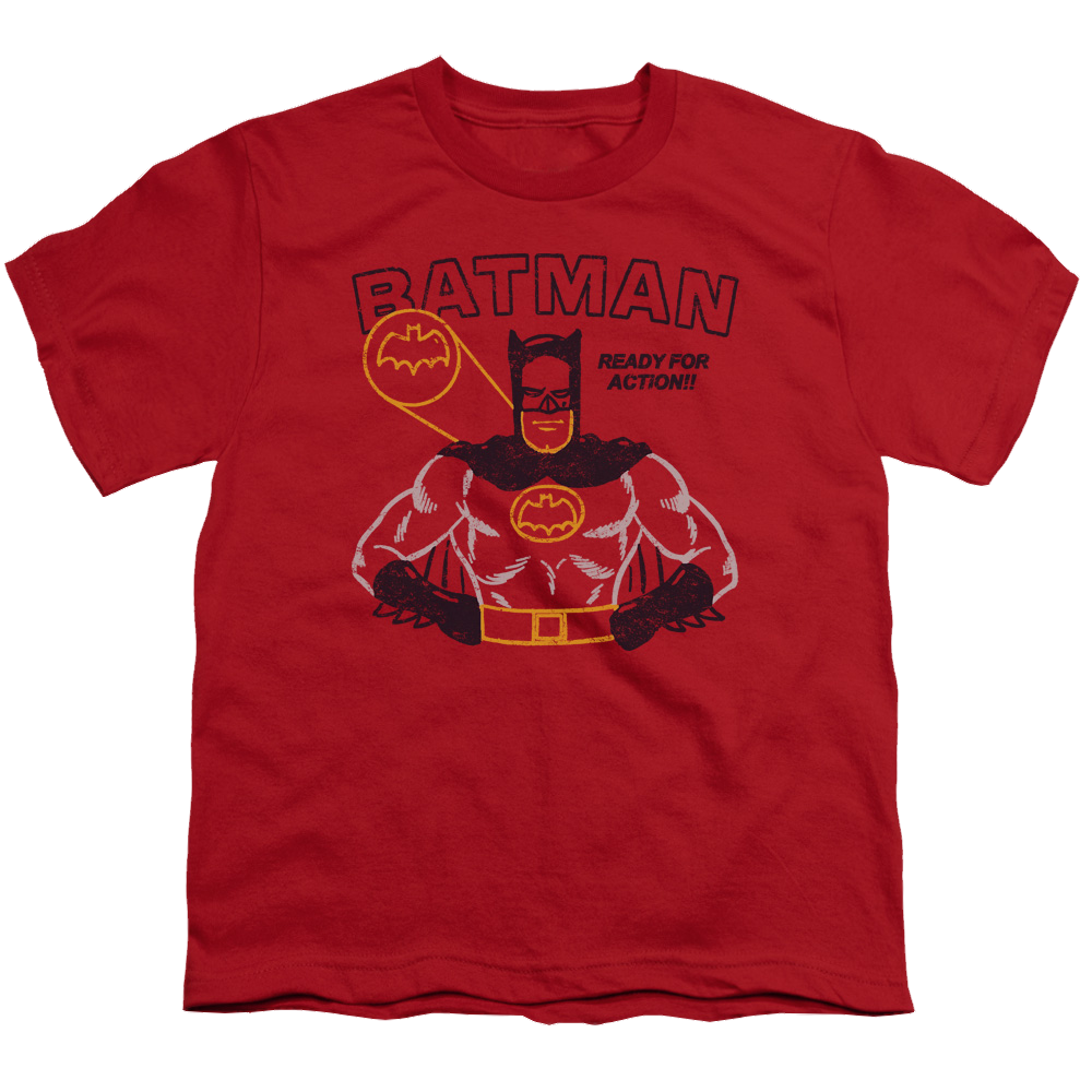 DC Batman Ready For Action - Youth T-Shirt Youth T-Shirt (Ages 8-12) Batman   