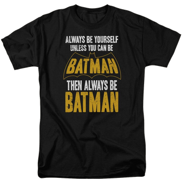 Black men's regular fit t-shirt with Be Batman graphic