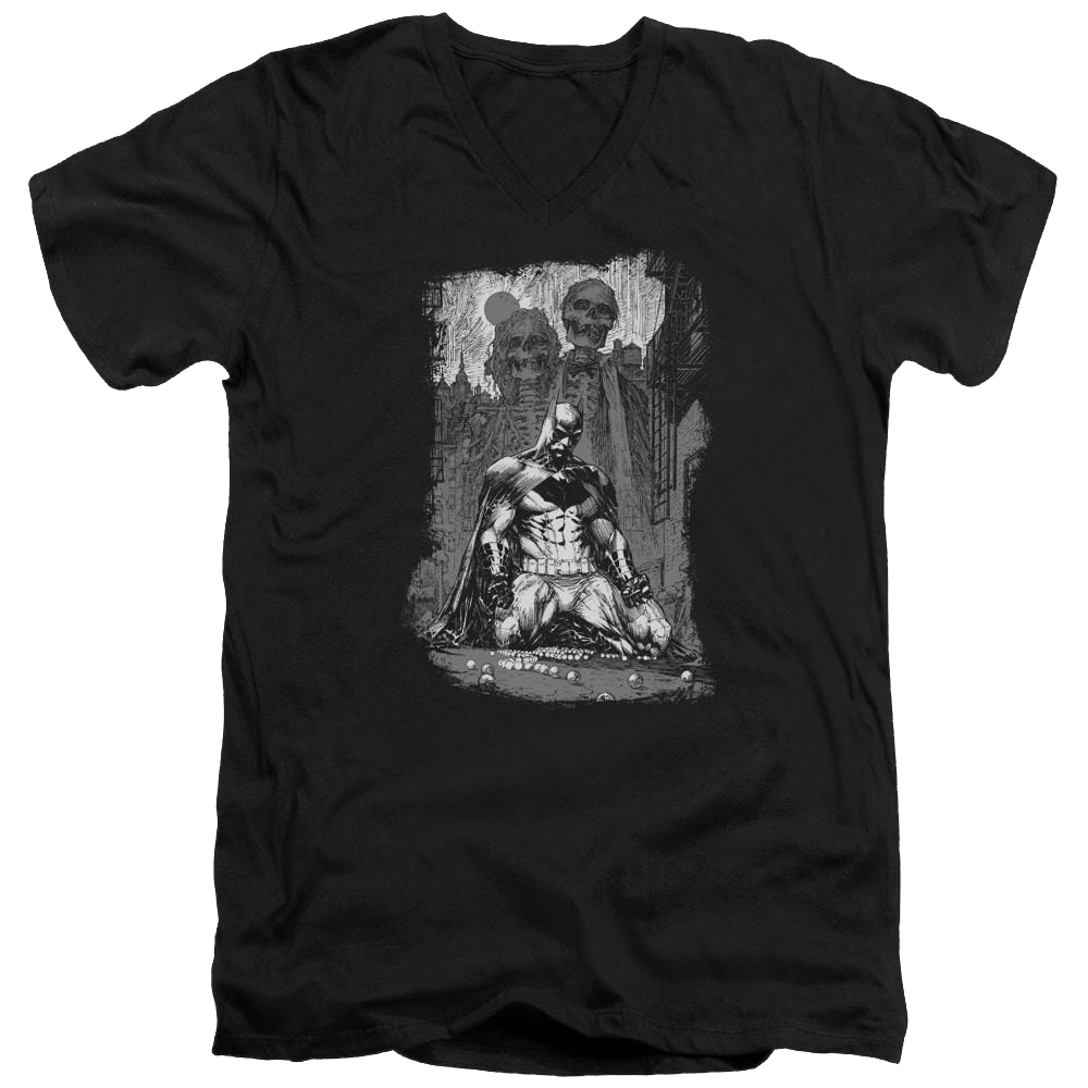 Batman Sketchy Shadows - Men's V-Neck T-Shirt Men's V-Neck T-Shirt Batman   