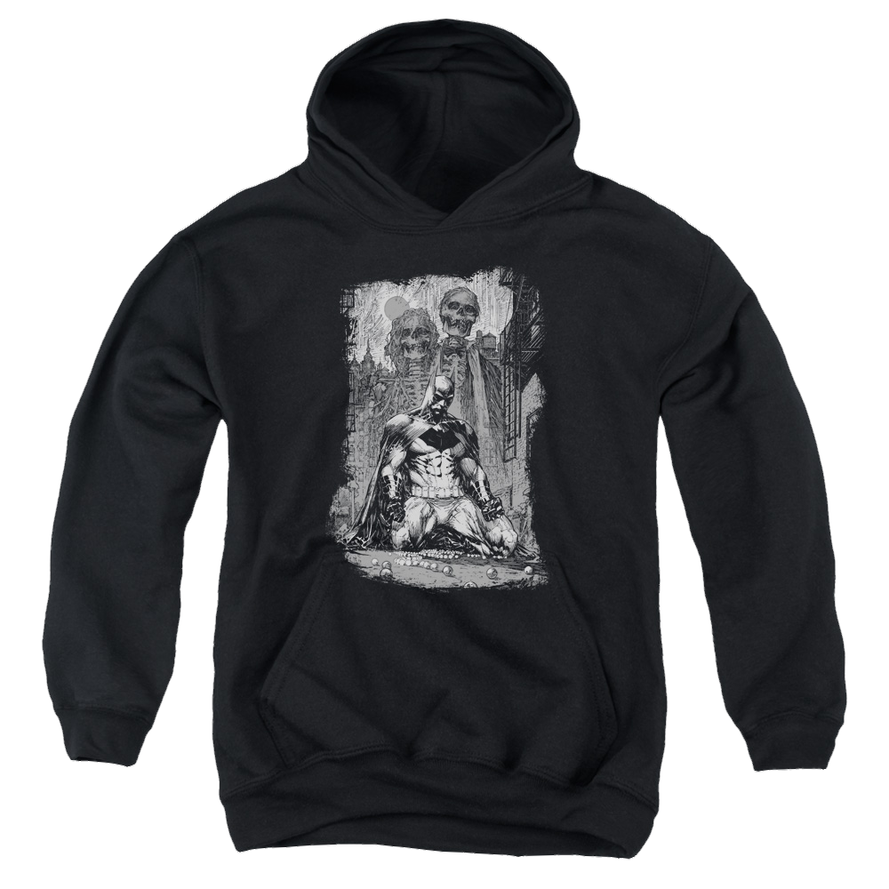DC Batman Sketchy Shadows - Youth Hoodie Youth Hoodie (Ages 8-12) Batman   