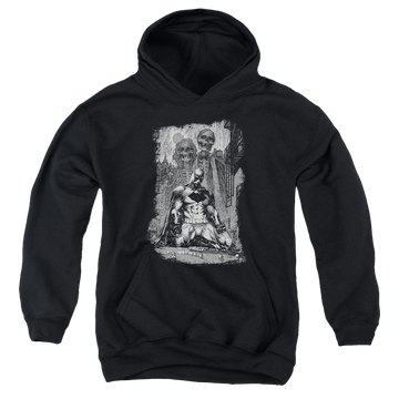 DC Batman Sketchy Shadows - Youth Hoodie Youth Hoodie (Ages 8-12) Batman   