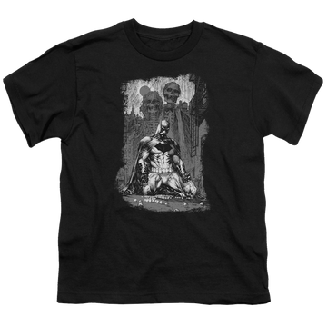 DC Batman Sketchy Shadows - Youth T-Shirt Youth T-Shirt (Ages 8-12) Batman   