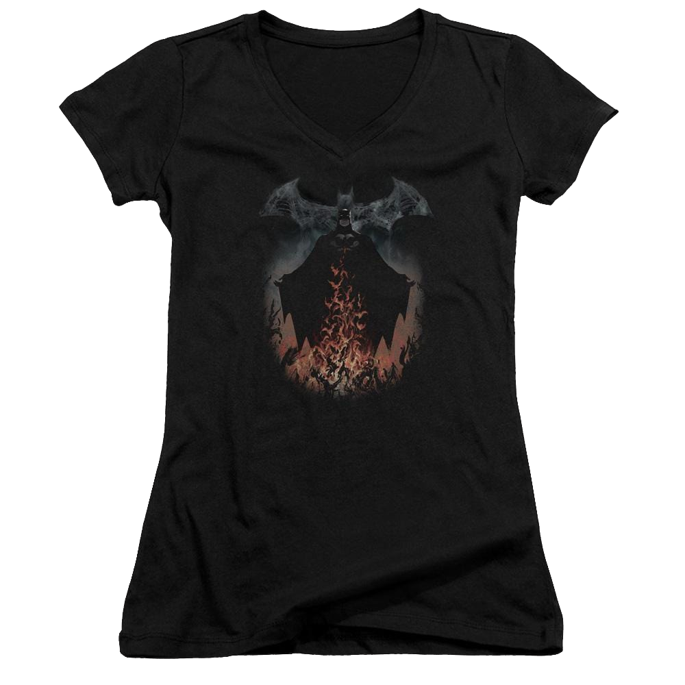 Batman Smoke & Fire - Juniors V-Neck T-Shirt Juniors V-Neck T-Shirt Batman   