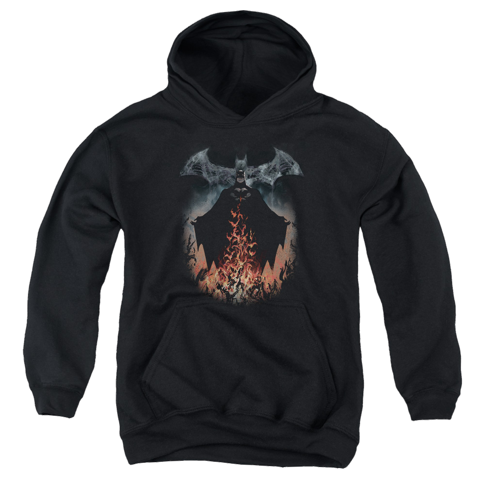DC Batman Smoke & Fire - Youth Hoodie Youth Hoodie (Ages 8-12) Batman   