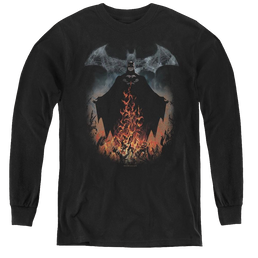 Dc Batman Smoke & Fire - Youth Long Sleeve T-Shirt Youth Long Sleeve T-Shirt Batman   