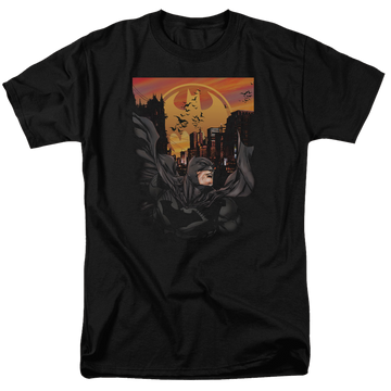 Black men's regular fit t-shirt with Batman Always On Call graphic