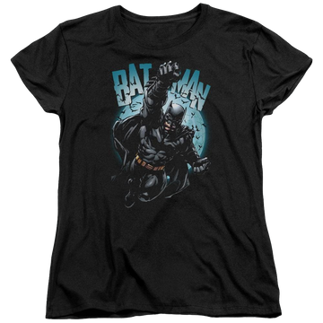 Black women's t-shirt with Batman Moon Knight graphic