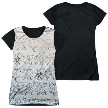 Batman Batarang Pattern - Juniors Black Back T-Shirt Juniors Black Back T-Shirt Batman   