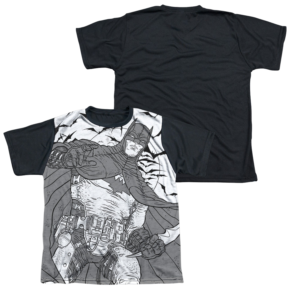 DC Batman Liney Sub - Youth Black Back T-Shirt Youth Black Back T-Shirt (Ages 8-12) Batman   